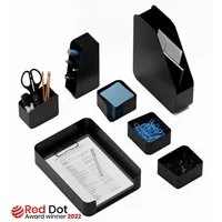Organizer Schreibtisch-Organizer mit RED DOT Design Award (Büro-Set, 7-teilig), 100% recycelte Materialien, multifunktional, platzsparend