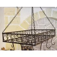 DanDiBo Hängeregal Topfhänger Cocina Pfannenhänger 60 cm Deckenregal Hänger Wurstkrone
