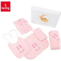 celodoro Babybademantel Baby Bade Geschenk Set 5-teilig, Baumwolle
