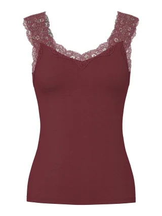 PIECES - PCBARBERA LACE TOP JRS NOOS BC tawny port - Gr. - S