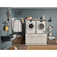 Laundreezy Mehrzweckschrank-Set LAUNDREEZY LDSK2, Breite 135 cm, Soft-Close-Funktion, höhenverstellbare Füße