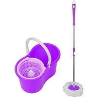 JEOBEST Wischmopp Bodenwischer mit Mikrofaser Bezug, Wischmopp Set, 360° Kardangelenk, längenverstellbar (80-110cm)