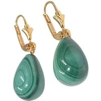 Firetti Paar Ohrhänger Schmuck Geschenk Silber 925 Ohrschmuck Ohrringe Tropfen Edelsteine, Made in Germany - mit Malachit