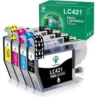 Greensky 4er-pack ersetzt Brother LC421 LC 421XL Tintenpatrone (DCP-J1050DW DCP-J1140DW DCP-J1800DW MFC-J1010DW)