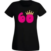 G-graphics T-Shirt 60 – Happy Birtday – mit Krone Slim-fit Damen T-Shirt mit Motiv zum 60. Geburtstag