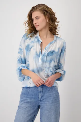 monari - Bluse mit Blumenmuster spring water gemustert - Gr. - 42
