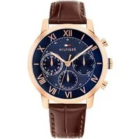 Tommy Hilfiger Multifunktionsuhr TH-OXFORD 1710727, Quarzuhr, Armbanduhr, Herrenuhr, Lederarmband, analog