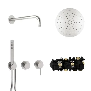 Herzbach MODUL7 Hebelmischer-Set H-RB250 Wandarm Regenbrause Ø250mm Edelstahl, 70.702712.1.09 70.702712.1.09