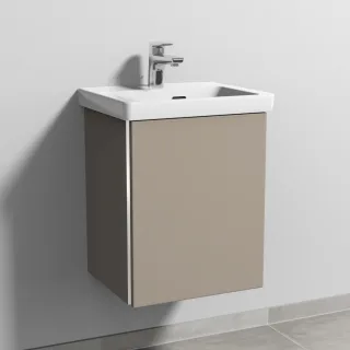 Sanipa 3way Waschtischunterbau zu Villeroy & Boch Subway 3.0 Waschtisch mit 1 Tür, Sandgrau-Matt BS84367