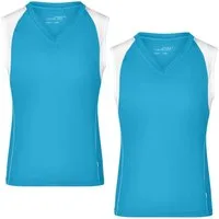 James & Nicholson Lauftop Doppepack Atmungsaktives Damen Running Top JN394 (Doppelpack, 2er-Pack) Feuchtigkeitsregulierend