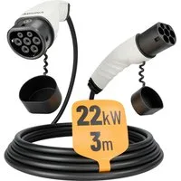 ABSINA Typ 2 Ladekabel 22kW & 32A für Elektroauto - 3 Meter Typ 2 Ladekabel Elektroauto-Ladegerät (1-tlg)