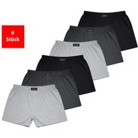 Fashionschmiede Boxershorts Herren Boxershorts Baumwolle 3er-9er Pack Eingriff Unterwäsche (Set, 6-St., 6er-Pack) 100% Baumwolle, Komfortbund, große Größen S–6XL
