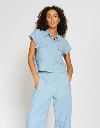 GANG Damen Jacken 94VIOLA VEST - regular fit silver light blue