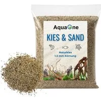 Aquaone Aquarienkies 5 kg Naturkies Beige Mittel (2-3 mm) – Premium Bodengrund für Aquarien
