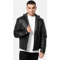 Tazzio Lederjacke A800 Biker-Look mit abnehmbarer Kapuze