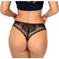 Donna Brasilslip 118 (2-St) Damen 2er Pack Brazilian Slips Unterhosen Spitze Baumwolle