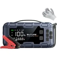 Buture 45W PD Schnellladung Starthilfegerät, 26800 mAh Powerbank, 6000A Starthilfegerät, 3-in-1 Powerbank, LED-Notlicht und 160 PSI-Reifenfüller, LCD-Display