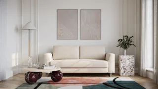 BRUNO Schlafsofa 160cm in Creme Ecru Beige | Klassik | stabiles Massivholz & Boxspringkomfort
