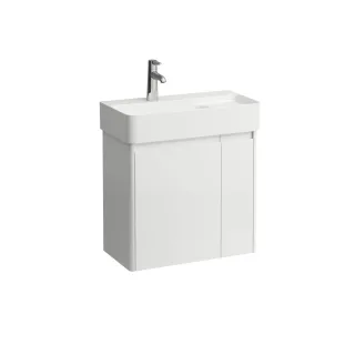 LAUFEN Waschtischunterschrank BASE 2.0 294x572x515 2 Türen m. Griffmulde li f.WT H815285 weiß glzd,  H4113831082611