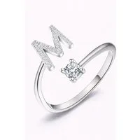 S&T Design Fingerring Buchstaben Ring Damen 14K Gold Vergoldet Silber Verstellbar Wasserfest (Goldring Geschenke für Frauen Freundin Mädchen Schmuck, 1-tlg., Buchstabenring), Damenring langlebigem Edelstahl Verstellbare Größe 50 - 60 Modeschmuck