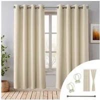 Cozyor Verdunkelungsvorhang 2er-Set inkl. 2 Magnethalter, thermoisolierend, Gardinen blickdicht (2 St), Ösen, verdunkelnd, Mikrofaser Polyester