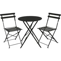SVITA Balkonset BERLIN, (Set, 3-tlg., Bistro-Set), Tisch mit 2 Stühlen, Klappbar, Pflegeleicht, Witterungsbeständig