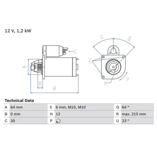 Bosch Anlasser 1,2 kW Dacia Nissan Renault 0986025180