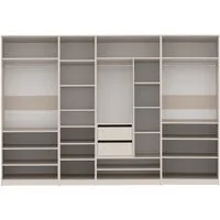Marmex Möbel Schrank-Set TRES SET Q offener Mehrzweckschrank begehbarer Kleiderschrank, (5-St), viel Stauraum, Ankleidezimmer, Schubladen