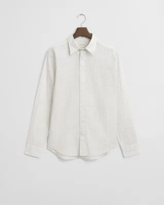 GANT - Regular Fit Micro Print Hemd eggshell - Gr. - M