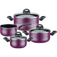 GSW Topf-Set Milano color, Leichtmetall-Legierung, Aluminium (Set, 7-tlg., je 1 Kochtopf Ø 16/20/24 cm, 1x Stielkasserolle Ø 16 cm), extra starker FerroTherm®Boden, Induktion
