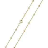 Materia Collierkettchen Damen Mädchen Gelbgold Kugelkette 40-70cm K104, Sterlingsilber, doublé vergoldet