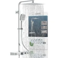 Schütte Brausegarnitur OCEAN, Höhe 120 cm, 3 Strahlart(en), Sicherheitssperre, höhenverstellb., inkl. Glasablage, Antikalk