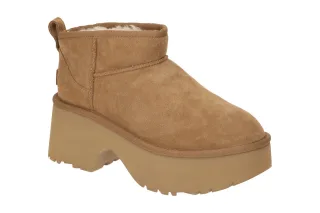 UGG 1158311 CHE Classic Ultra Mini New Heights Damen Winterstiefel Braun Lede...