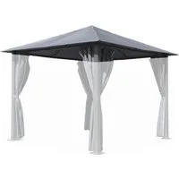 Quick Star Pavillon-Ersatzdach Ersatzdach 3x3m Pavillon Paris Grau, 180 g/m², 295 x 295 cm, Dach mit Lüftungsöffnungen in der Dachspitze