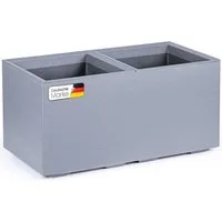 KONZEPT Pflanzkübel Großer auf Rollen, für außen, in Beton-Optik, mobil, recyceltem Material, ideal für Garten, Terrasse und Balkon