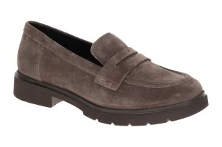 Gabor 4001.01.004 Damen Slipper Taupe Braun Velour Leder Blockabsatz