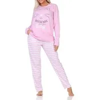 Normann Pyjama Normann Damen langarm Schlafanzug in Katzen Optik – auch in Übergröße