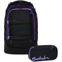 Satch Schulranzen Schulrucksack-Set PACK Purple Phantom 2-teilig (2-teilig), ergonomisch, Your-Size-System: auf Körpergröße anpassbar
