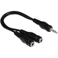 Hama Klinke-Adapter PC Y Splitter Audio-Kabel, 3,5-mm-Klinke, 3,5mm Klinke (20 cm), 3,5mm Klinke-Stecker zu 2x 3,5mm Klinken-Kupplung Adapter