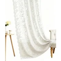 Agger Vorhang Vorhang im viktorianischen Stil, Spitzen-Blumen-Vorhang, transparenter Vintage-Vorhang für Wohnzimmer, Schlafzimmer