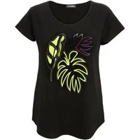 Doris Streich Rundhalsshirt (1-tlg) mit Palmblatt-Motiv