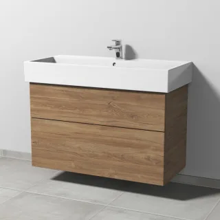 Sanipa 3way Waschtischunterbau zu Duravit Vero Air Waschtisch mit 2 Auszügen, Eiche-Kansas SM43559