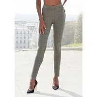 LASCANA Leggings mit klassischem Karomuster, Gesäßtaschen, elegant, schmale Passform