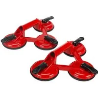 Werkzeugkönig Saugheber Vakuumheber Plattenheber, max. 170,00 kg Traglast, 3-fach Glassauger, -], 2er Set, leichte Bedienung