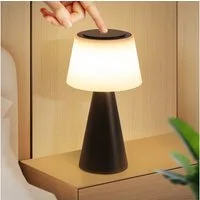 ZMH LED Tischleuchte Kabellos 3600mhA Dimmbar Tischlampe Modern Wohnzimmer Batterie, Augenschutz, Einfache Installtion, LED fest integriert, 3000-6500K, Touch Nachttischlampe mit USB Aufladbar Outdoor