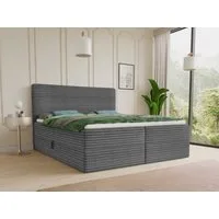Sofnet Boxbett Mollo (mit zwei Bettkästen, Bonell-Matratze und Topper), Doppelbett, Polsterbett mit Kopfteil, Boxspringbett, Cordstoff