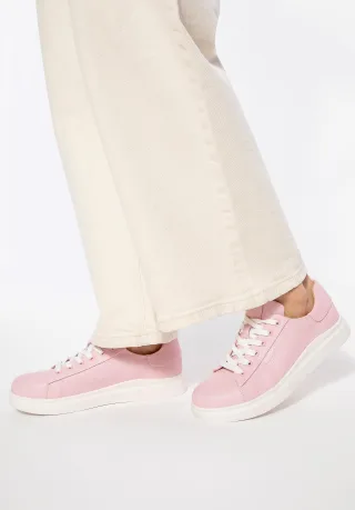 Wittchen Damen-Plateau-Sneaker, klassisch, rosa, Naturleder