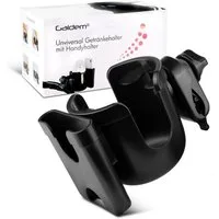 Galdem Becherhalter Universal Getränkehalter Fahrrad Kinderwagen Handyhalter, mit Handyhalterung 360° Gelenk