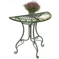 DanDiBo Konsolentisch Halbrund Wandtisch 93995 Beistelltisch Metall Tisch 80 cm Gartentisch, Halbtisch Halbrundtisch Wandkonsole Konsole Wand