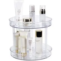 Refined Living Organizer 360° Drehbarer Kosmetik-Organizer mit Fächern, Schminktisch-Organizer (Badezimmer Aufbewahrung, Parfümständer, Make-up Karussell, Kosmetikregal, multifunktionaler Schminktisch-Organizer, transparenter Organizer, 1 St., Anti-K